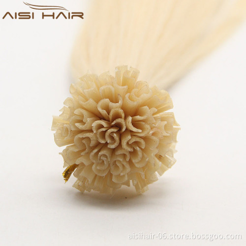 Aisi Hair Hot Selling Italian Keratin  Indian Human U Tip Hair Extensions